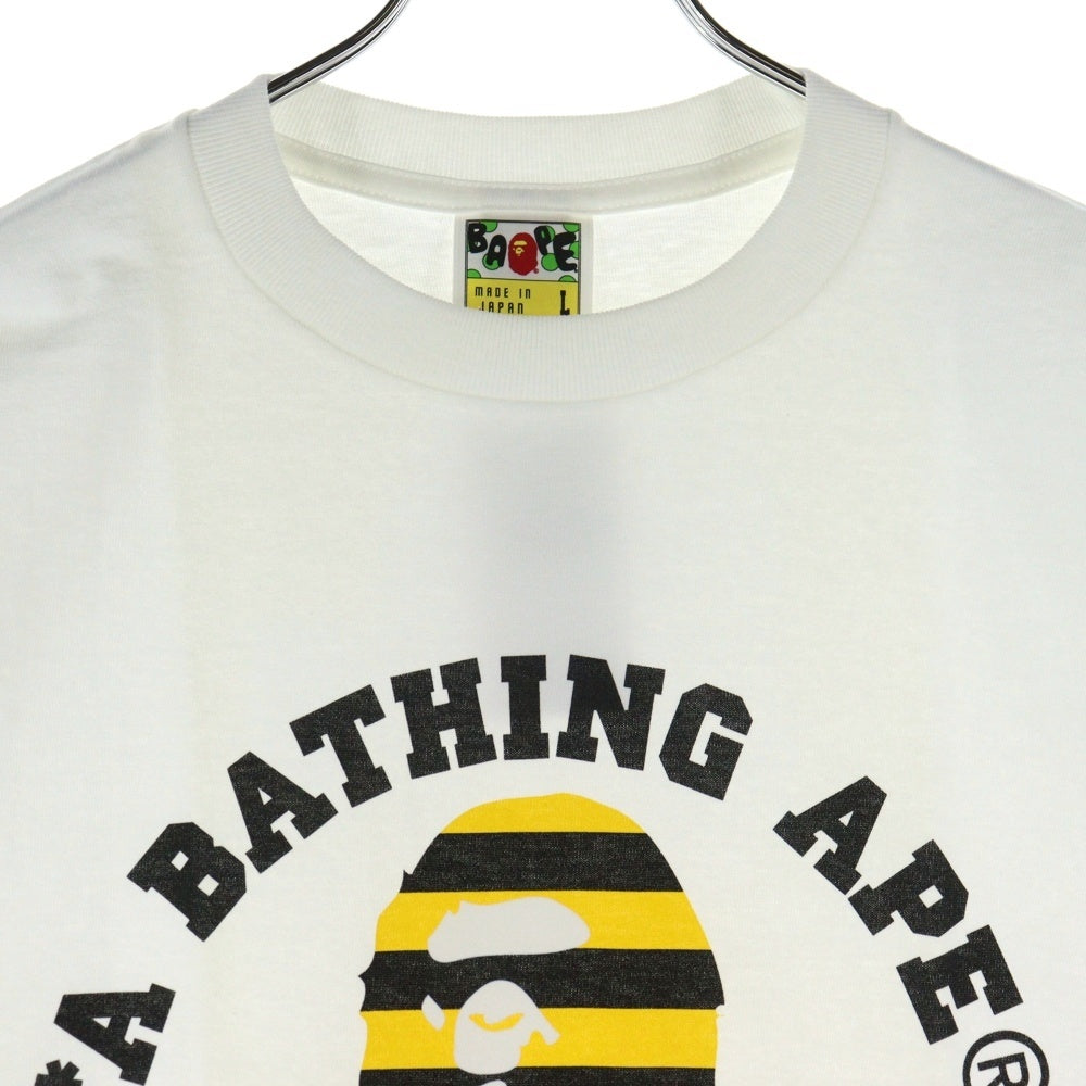 A BATHING APE(アベイシングエイプ) ×HANSHIN Tigers MTE-00306 ×阪神タイガース クルーネック半袖Tシャツカットソー ホワイト