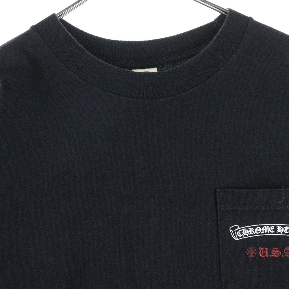 CHROME HEARTS(クロムハーツ) American Flag Dagger Tee アメリカンフラッグ 星条旗 ヴァインダガー 長袖Tシャツ カットソー ロンT ロングスリーブカットソー ブラック