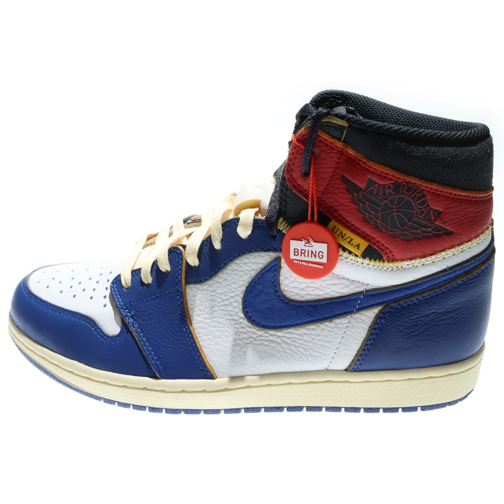 NIKE(ナイキ) ×UNION AIR JORDAN 1 RETRO HI NRG BV1300-146 ×ユニオン エアジョーダン1 レトロ ハイカットスニーカー ホワイト/ブルー/レッド US10.5/28.5cm