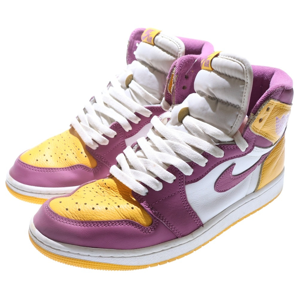 NIKE(ナイキ) AIR JORDAN 1 RETRO HIGH OG BROTHERHOOD 555088-706 エアジョーダン1 ブラザーフッド ハイカットスニーカー イエロー/パープル US9/27cm