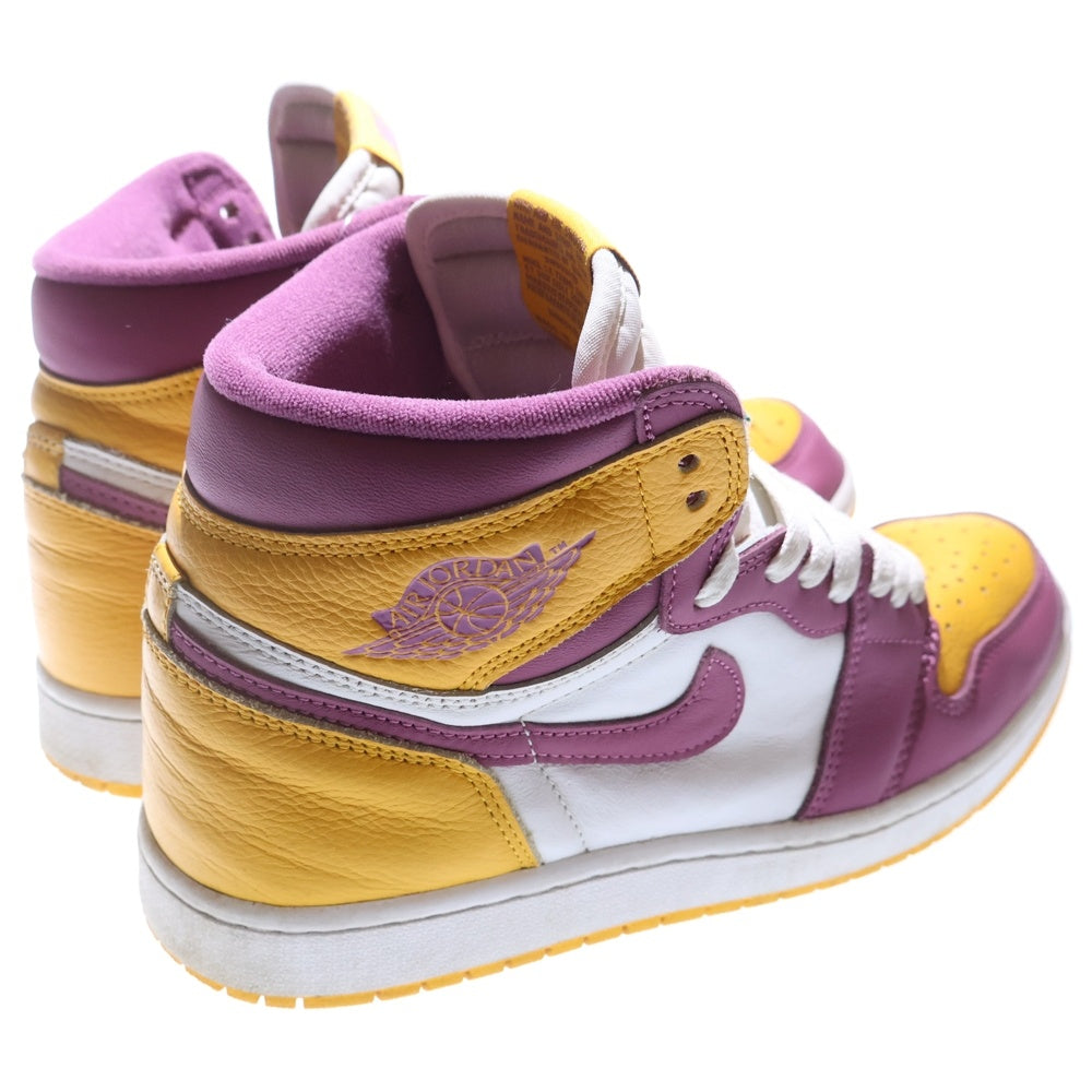 NIKE(ナイキ) AIR JORDAN 1 RETRO HIGH OG BROTHERHOOD 555088-706 エアジョーダン1 ブラザーフッド ハイカットスニーカー イエロー/パープル US9/27cm