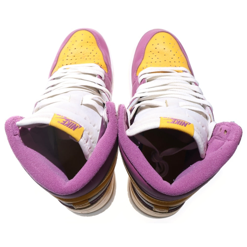 NIKE(ナイキ) AIR JORDAN 1 RETRO HIGH OG BROTHERHOOD 555088-706 エアジョーダン1 ブラザーフッド ハイカットスニーカー イエロー/パープル US9/27cm