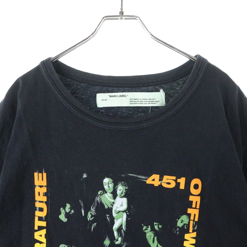 OFF-WHITE(オフホワイト) 18SS Gradient Caravaggio Tee OMAA027S18185076 グラディエント カラヴァッジオ 両面プリント クルーネック半袖Tシャツカットソー ブラック
