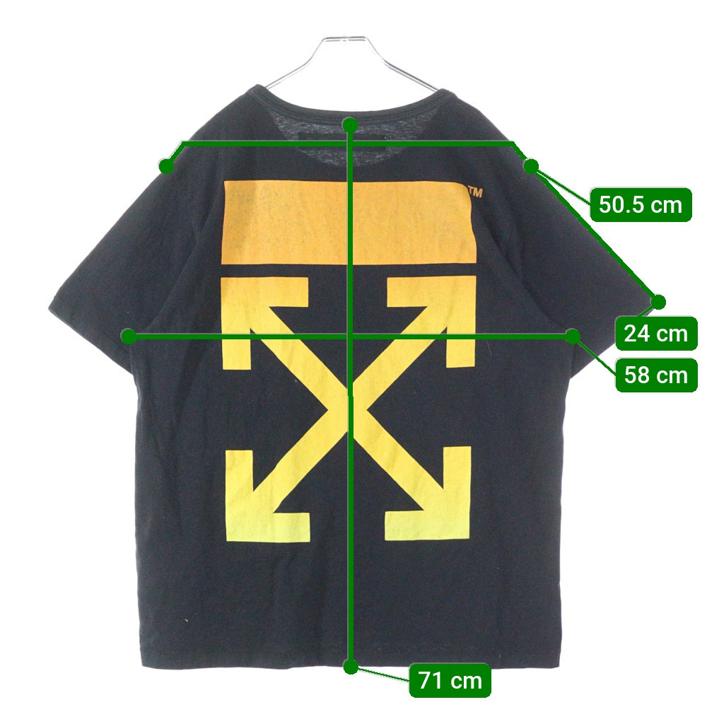 OFF-WHITE(オフホワイト) 18SS Gradient Caravaggio Tee OMAA027S18185076 グラディエント カラヴァッジオ 両面プリント クルーネック半袖Tシャツカットソー ブラック