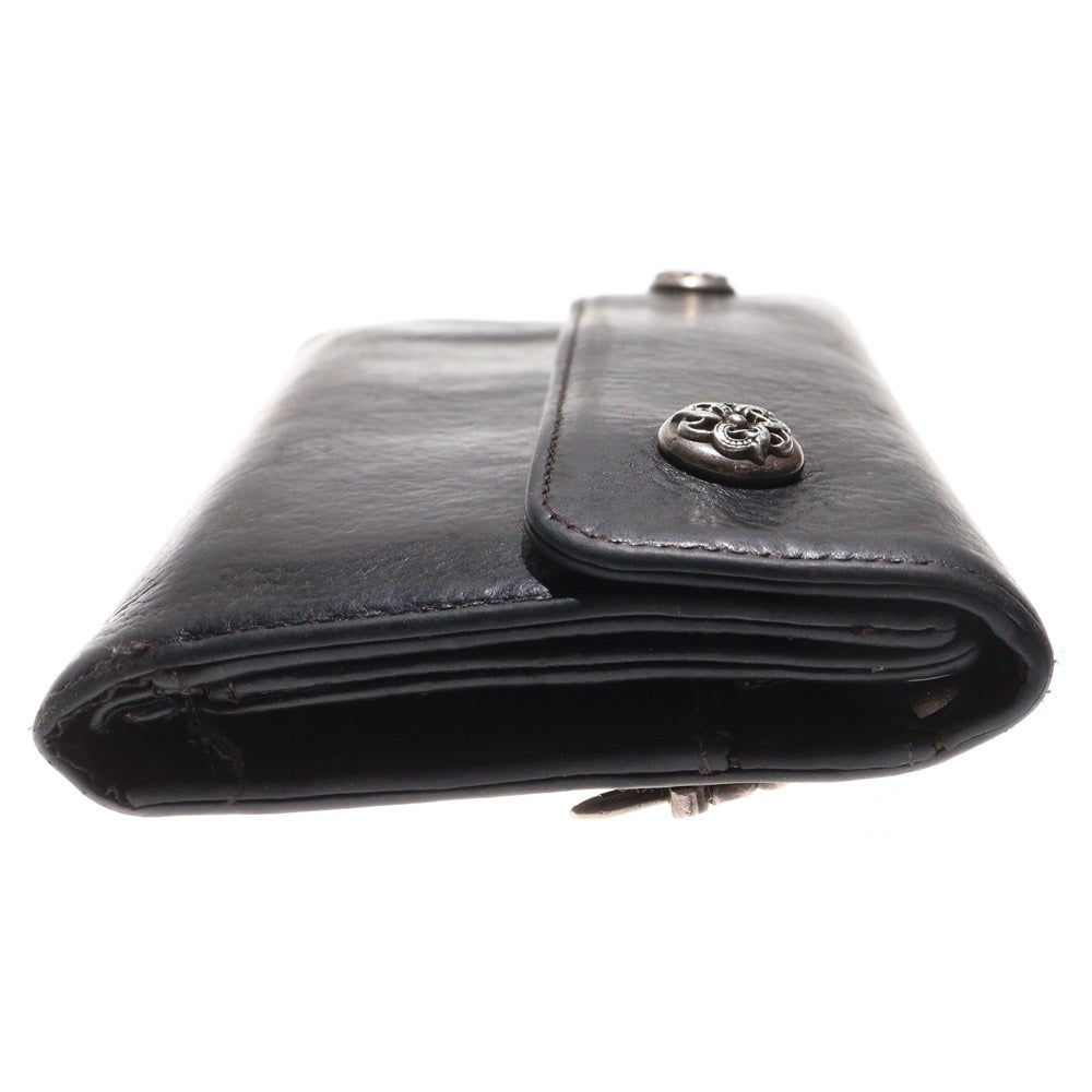 CHROME HEARTS(クロムハーツ) WAVE CELTIC ウェーブ ケルティックボタン レザーウォレット 長財布 ブラック