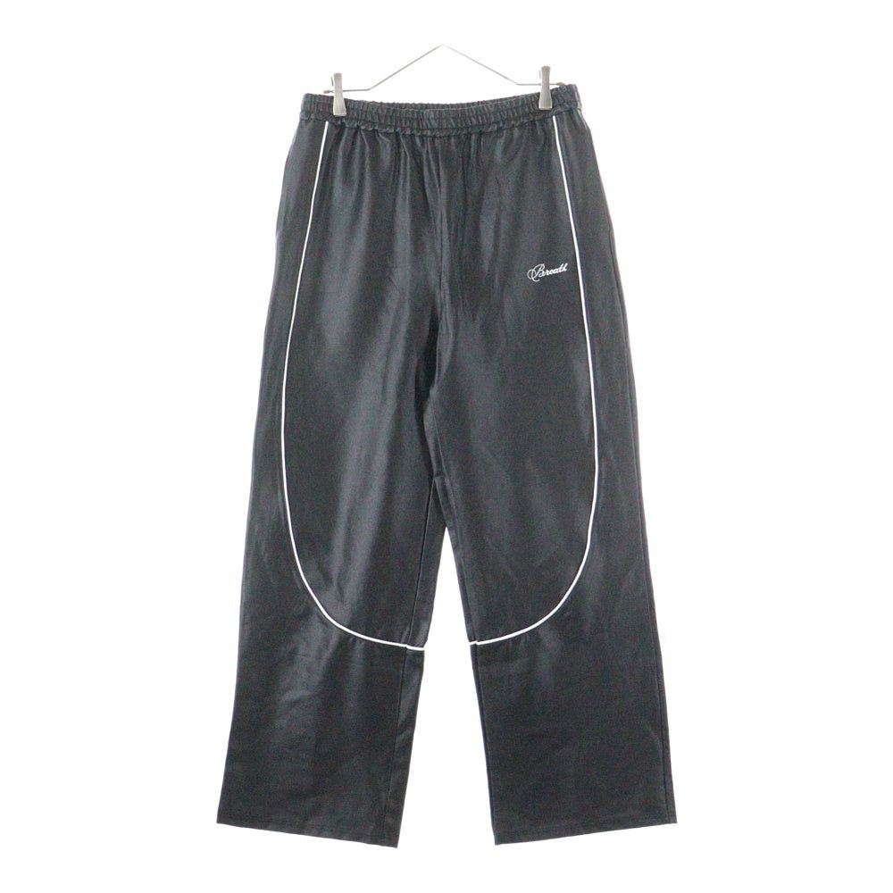 BREATH(ブレス) 25AW SCRIPT LOGO TRACK PANTS BR25AW-P1018 札幌限定 スクリプトロゴ刺繍 フェイクレザートラックパンツ ブラック