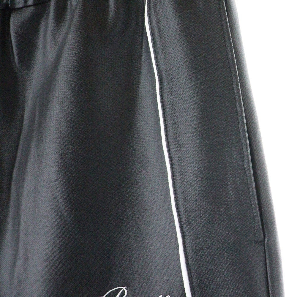 BREATH(ブレス) 25AW SCRIPT LOGO TRACK PANTS BR25AW-P1018 札幌限定 スクリプトロゴ刺繍 フェイクレザートラックパンツ ブラック