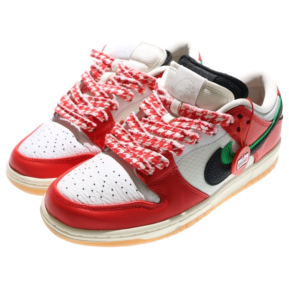NIKE SB(ナイキエスビー) ×Frame Skate DUNK LOW PRO QS Habibi CT2550-600 フレイムスケート ダンク ハビビ ローカットスニーカー シューズ ホワイト/レッド US8/26.0cm