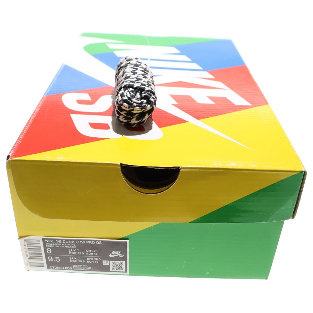 NIKE SB(ナイキエスビー) ×Frame Skate DUNK LOW PRO QS Habibi CT2550-600 フレイムスケート ダンク ハビビ ローカットスニーカー シューズ ホワイト/レッド US8/26.0cm