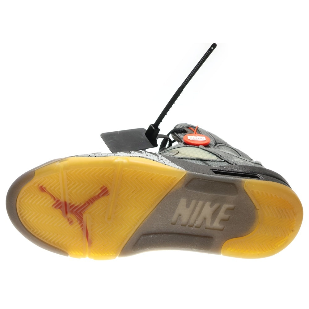 NIKE(ナイキ) ×OFF-WHITE AIR JORDAN 5 RETRO SP CT8480-001 オフホワイト エアジョーダン5レトロ ハイカットスニーカー ブラック US9/27cm