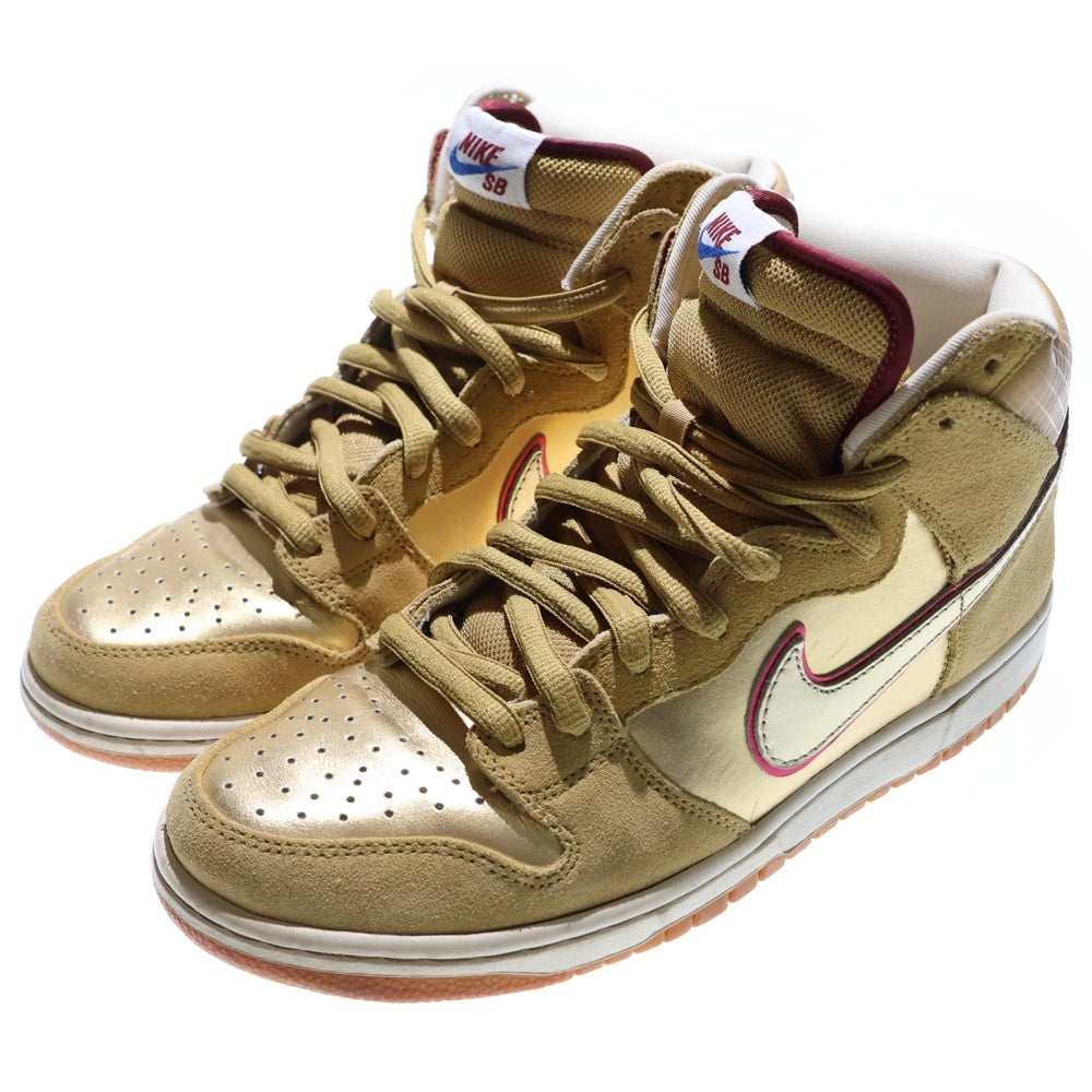 NIKE SB(ナイキエスビー) 【観賞用 2010年製】DUNK HIGH PREMIUM SB ERIC KOSTON 313171-702 ダンク エリックコストン ハイカットスニーカー シューズ ゴールド US8.5/26.5cm