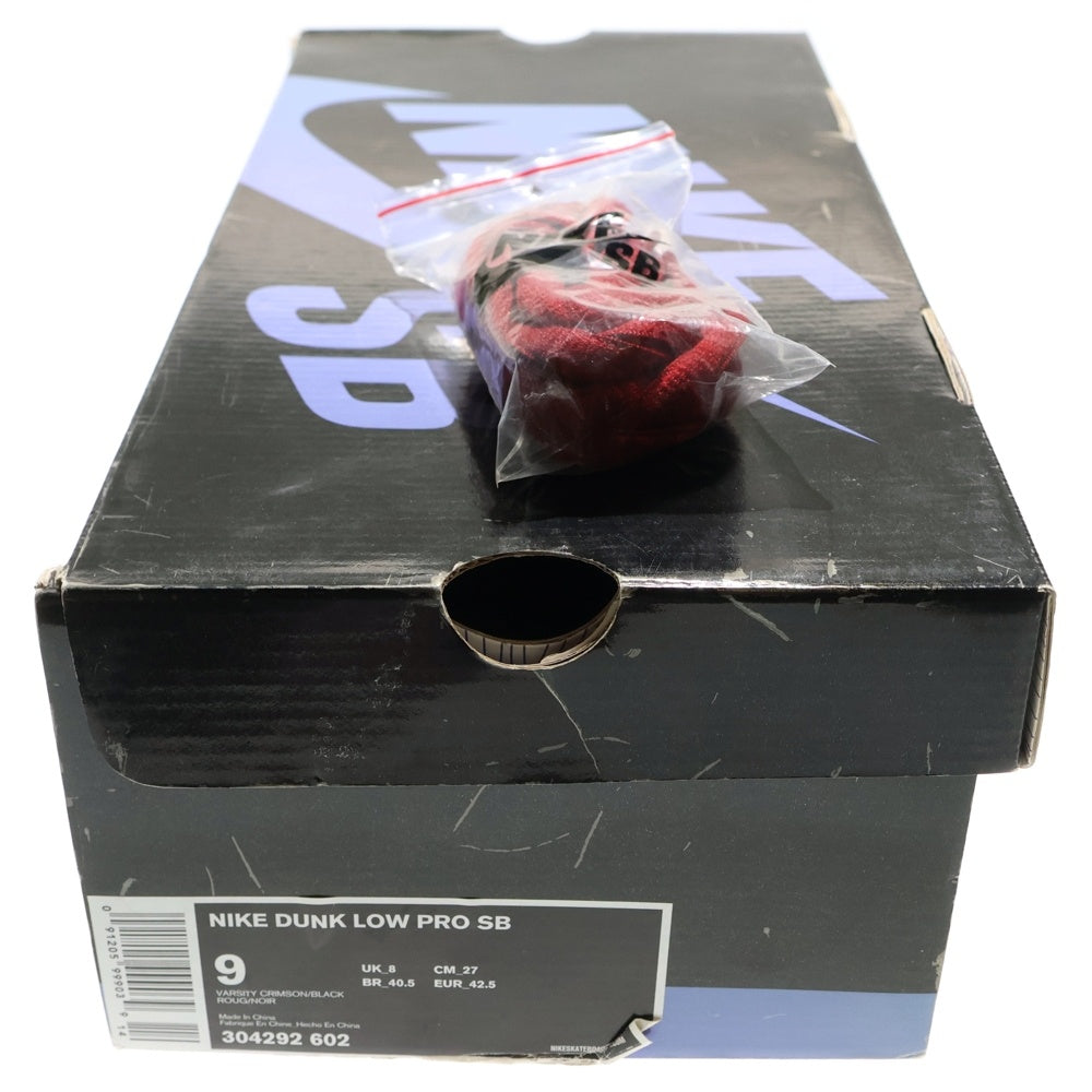 NIKE SB(ナイキエスビー) 【観賞用 2007年製】 DUNK LOW PRO SB MILLI VANILLI FALLEN HEROES PACK 304292-602 ダンクロー クリムゾンレッド ローカットスニーカー US9/27cm