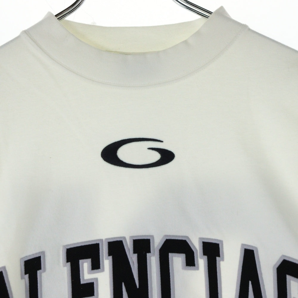 BALENCIAGA(バレンシアガ) FRONT LOGO MOCK NECK T-SHIRTS フロントロゴ刺?モックネック半袖カットソー Tシャツ ホワイト 7873439