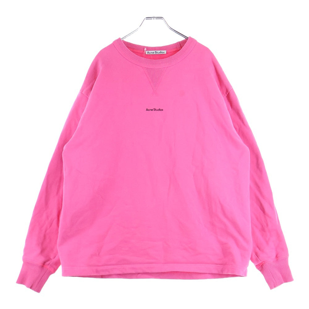 Acne Studios(アクネ ストゥディオズ) スタンプロゴ クルーネックスウェットトレーナー ピンク FN-MN-SWEA000342