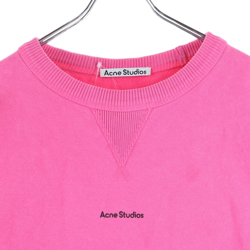 Acne Studios(アクネ ストゥディオズ) スタンプロゴ クルーネックスウェットトレーナー ピンク FN-MN-SWEA000342