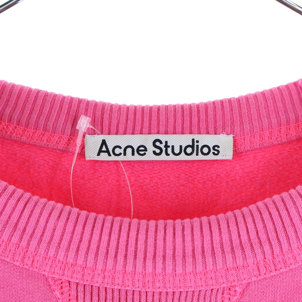 Acne Studios(アクネ ストゥディオズ) スタンプロゴ クルーネックスウェットトレーナー ピンク FN-MN-SWEA000342