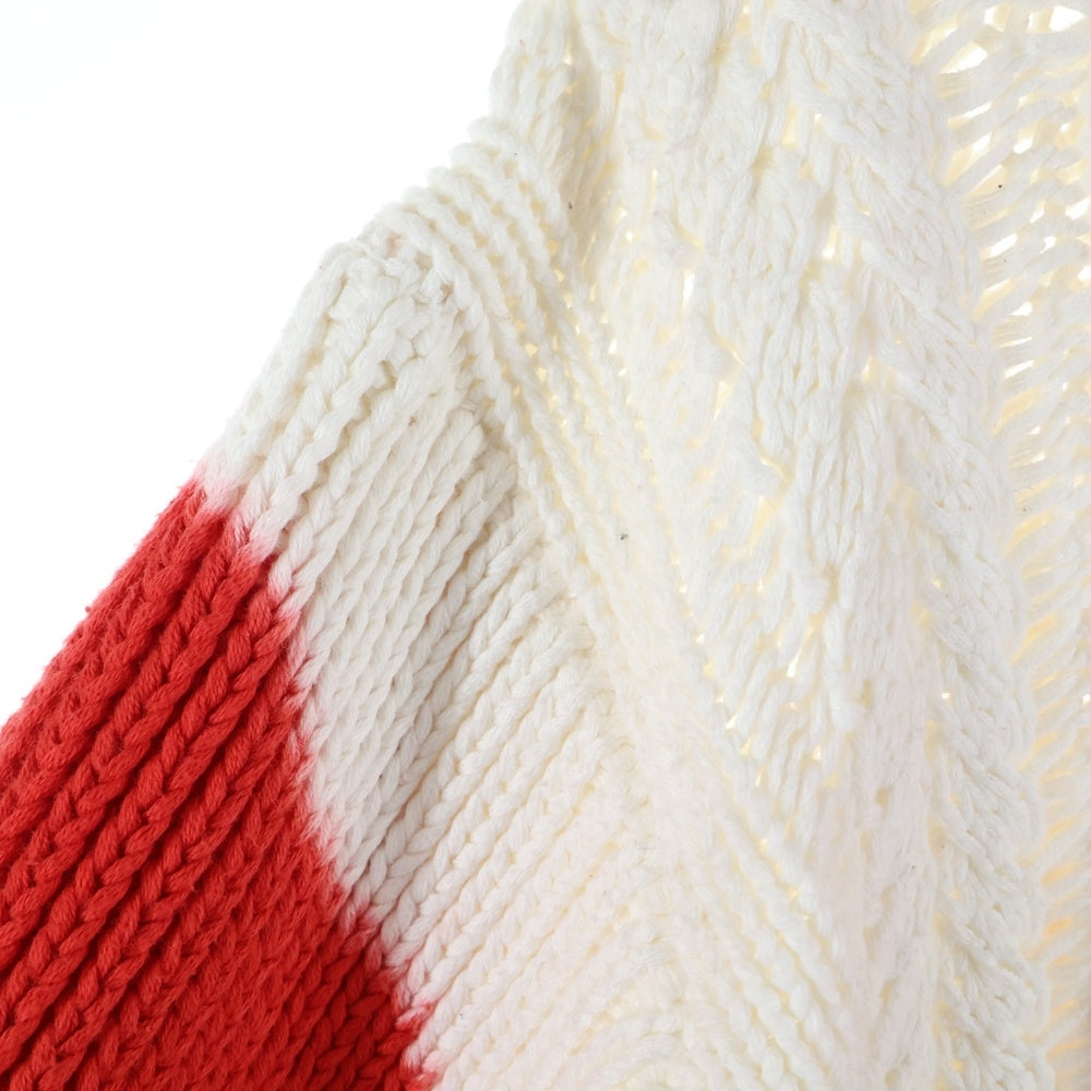 STUSSY(ステューシー) Tie Dye Fisherman Sweater 117188 タイダイ フィッシャーマン クルーネックニットセーター レッド/ホワイト