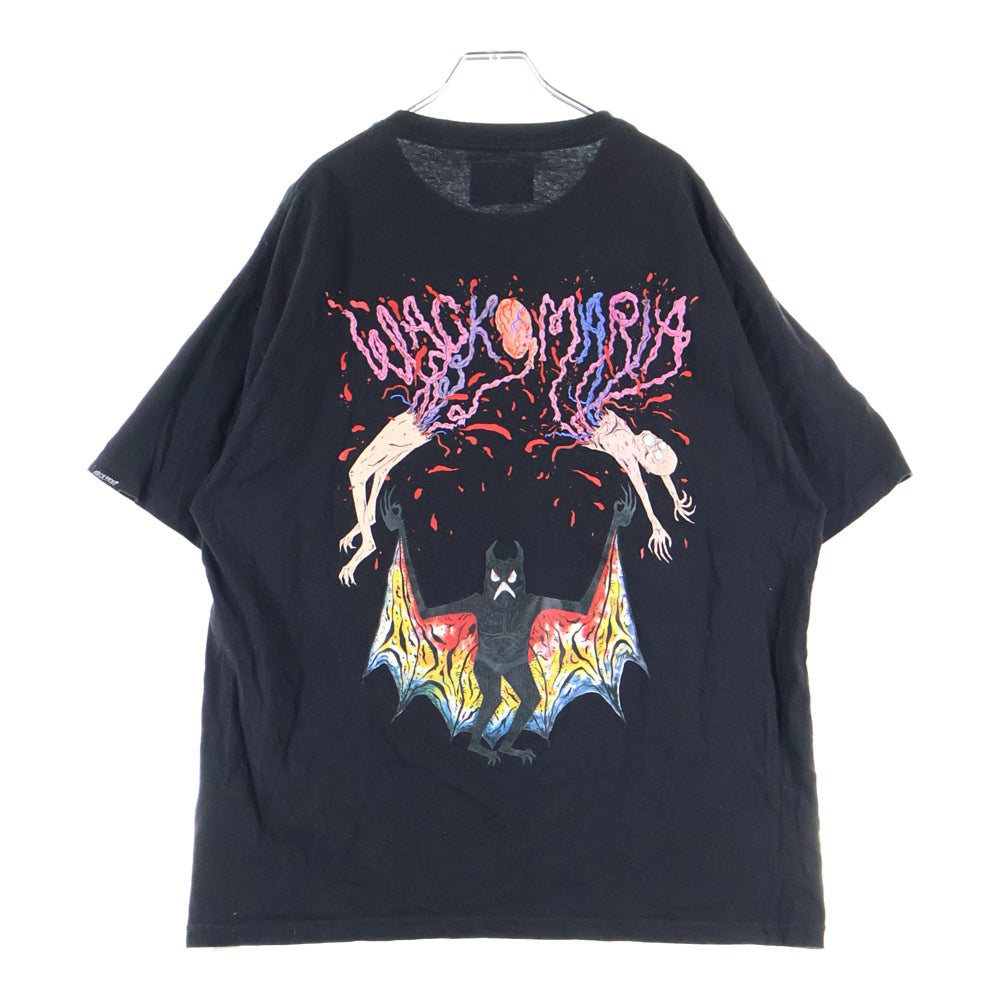 WACKO MARIA(ワコマリア) ×NECK FACE Back Print CREW NECK T-SHIRT NECFACE-WM-TEE28 ×ネックフェイス バックプリント クルーネック半袖Tシャツカットソー ブラック