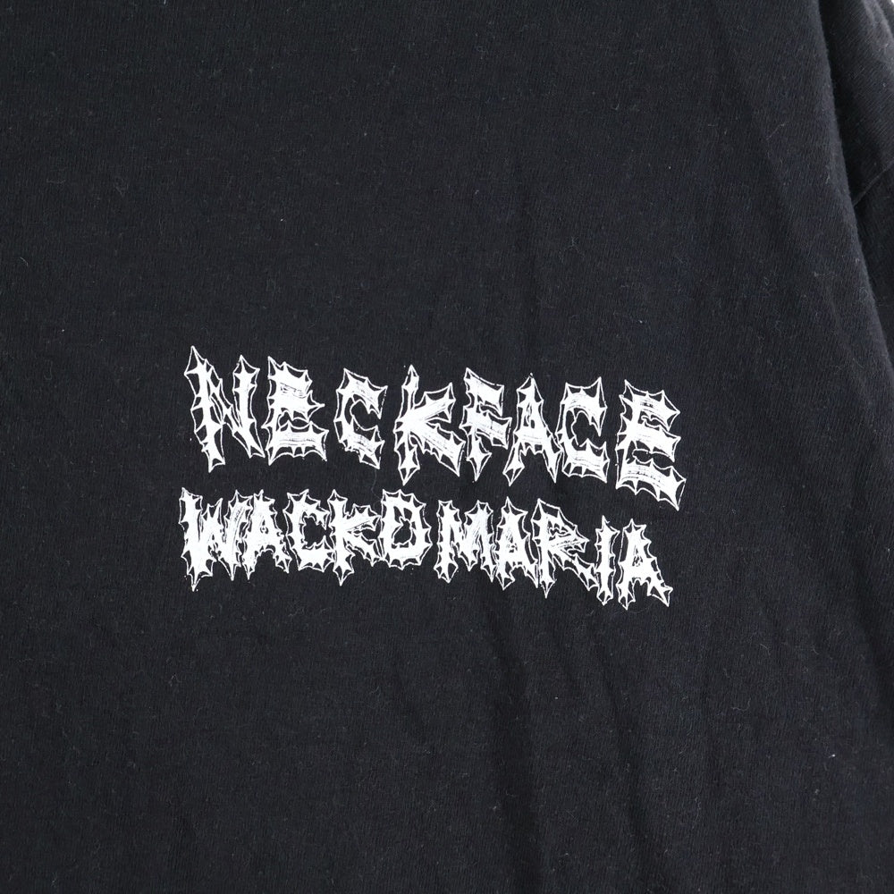 WACKO MARIA(ワコマリア) ×NECK FACE Back Print CREW NECK T-SHIRT NECFACE-WM-TEE28 ×ネックフェイス バックプリント クルーネック半袖Tシャツカットソー ブラック