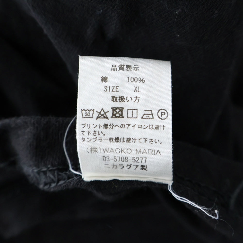 WACKO MARIA(ワコマリア) ×NECK FACE Back Print CREW NECK T-SHIRT NECFACE-WM-TEE28 ×ネックフェイス バックプリント クルーネック半袖Tシャツカットソー ブラック