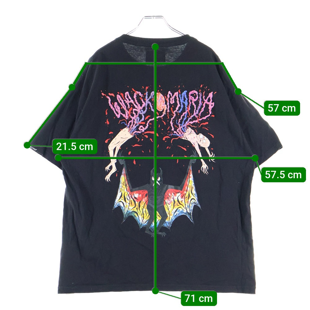 WACKO MARIA(ワコマリア) ×NECK FACE Back Print CREW NECK T-SHIRT NECFACE-WM-TEE28 ×ネックフェイス バックプリント クルーネック半袖Tシャツカットソー ブラック