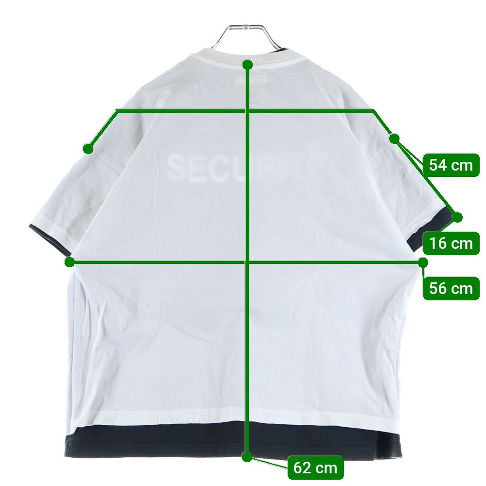 VETEMENTS(ヴェトモン) 17SS ×Hanes Oversized Double-Layer Tee WSS17HA10 ×ヘインズ オーバーサイズ ダブルレイヤード クルーネック半袖Tシャツカットソー ホワイト/ブラック