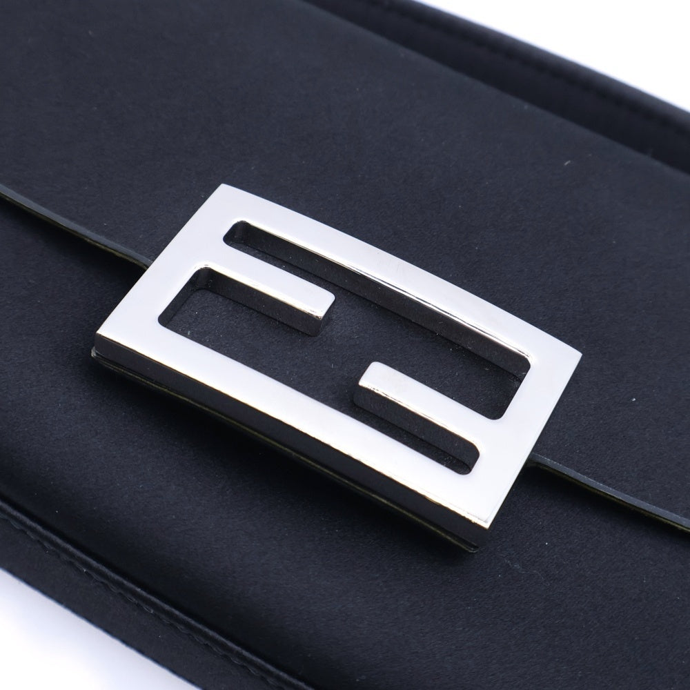 FENDI(フェンディ) Mini Baguette Bag ミニバゲット サテン ショルダーバッグ フォンポーチ ブラック 7AS142