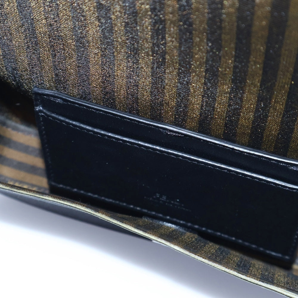 FENDI(フェンディ) Mini Baguette Bag ミニバゲット サテン ショルダーバッグ フォンポーチ ブラック 7AS142