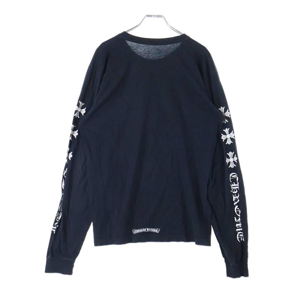 CHROME HEARTS(クロムハーツ) Arm Cross Print L/S Tee アームクロスプリントクルーネックロングスリーブTシャツカットソー ロンT ブラック