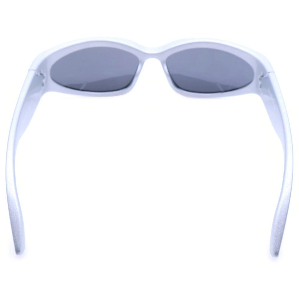 BALENCIAGA(バレンシアガ) サングラス キャットアイ型 セルフレーム フルリム ロゴ アイウェア シルバー BB0157S