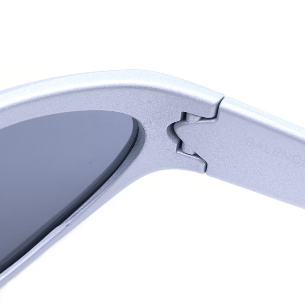 BALENCIAGA(バレンシアガ) サングラス キャットアイ型 セルフレーム フルリム ロゴ アイウェア シルバー BB0157S