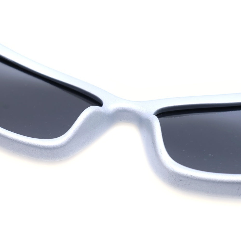 BALENCIAGA(バレンシアガ) サングラス キャットアイ型 セルフレーム フルリム ロゴ アイウェア シルバー BB0157S