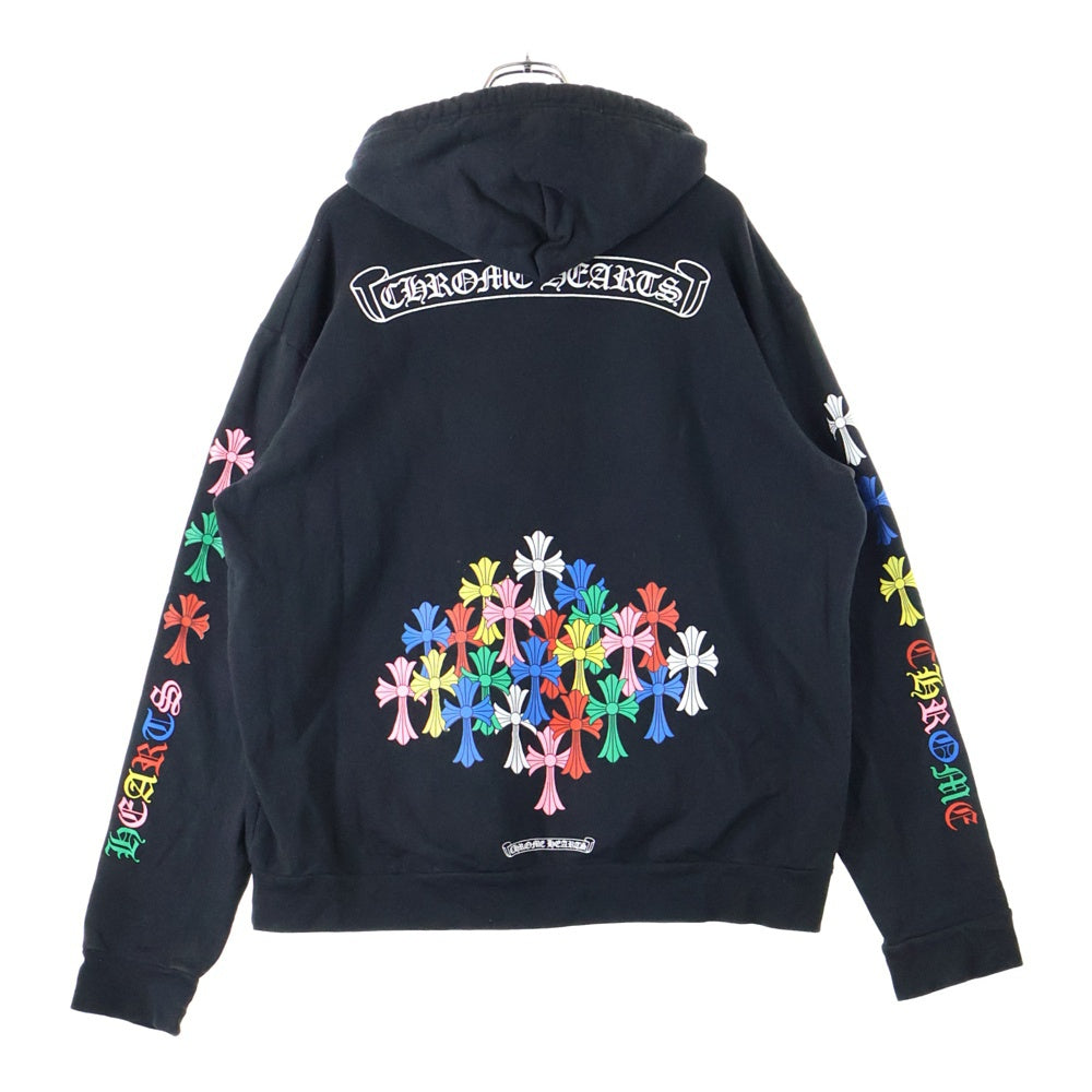 CHROME HEARTS(クロムハーツ) MLTCOL CEM CRS HD PLVR マルチカラーセメタリークロスプリントプルオーバーパーカー フーディ ブラック