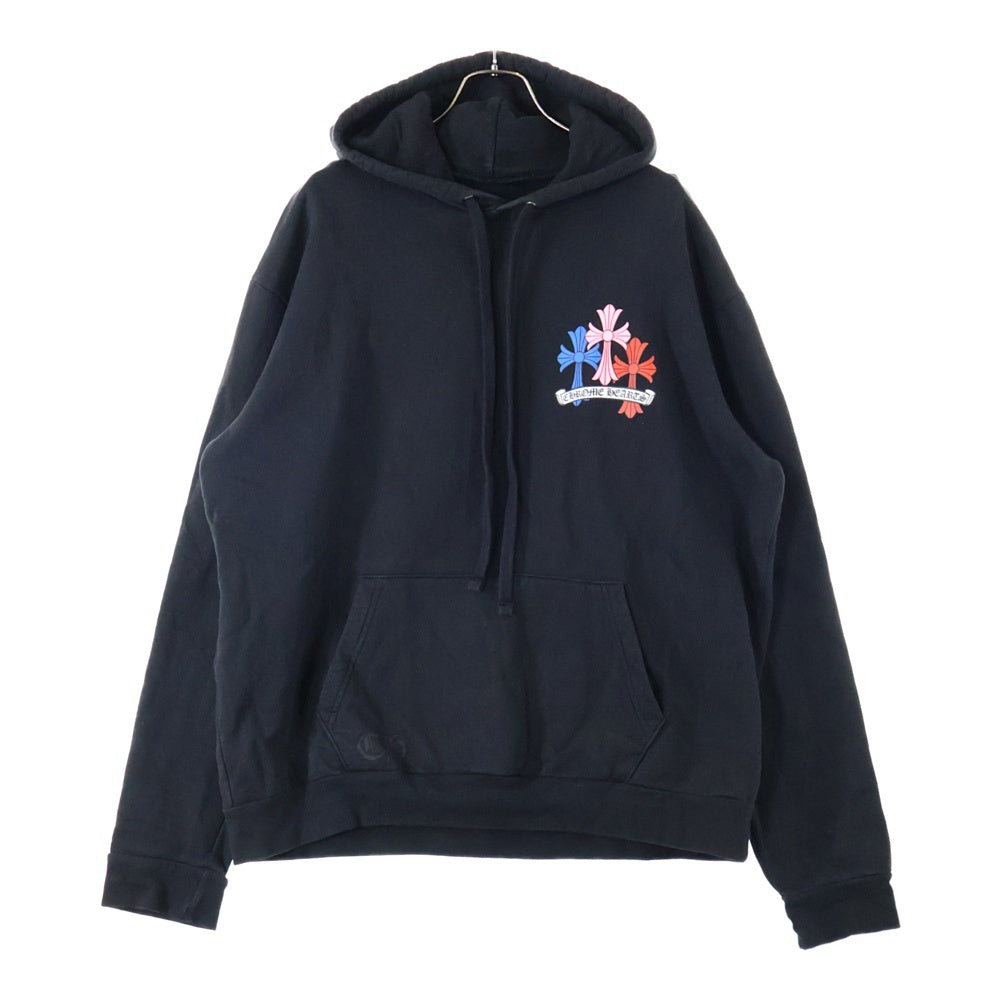 CHROME HEARTS(クロムハーツ) MLTCOL CEM CRS HD PLVR マルチカラーセメタリークロスプリントプルオーバーパーカー フーディ ブラック