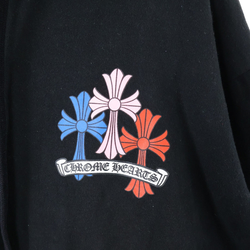 CHROME HEARTS(クロムハーツ) MLTCOL CEM CRS HD PLVR マルチカラーセメタリークロスプリントプルオーバーパーカー フーディ ブラック