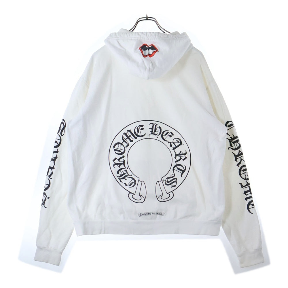 CHROME HEARTS(クロムハーツ) ×MATTY BOY Chomper Horseshoe Hoodie マッティボーイ チョンパーホースシュー スウェットプルオーバーフーディーパーカー ホワイト
