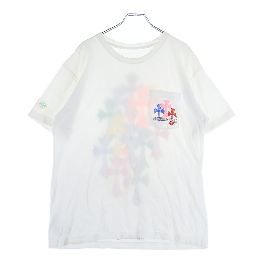 CHROME HEARTS(クロムハーツ) MLTCOL CEM CRS TEE マルチカラーセメタリークロス半袖カットソー Tシャツ ホワイト