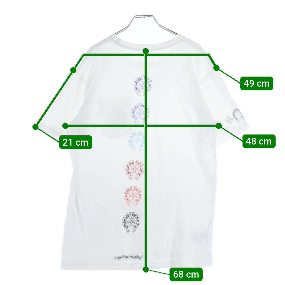 CHROME HEARTS(クロムハーツ) Multicolor Back Horseshoe Tee マルチカラーバックホースシュー クルーネック半袖Tシャツカットソー ホワイト