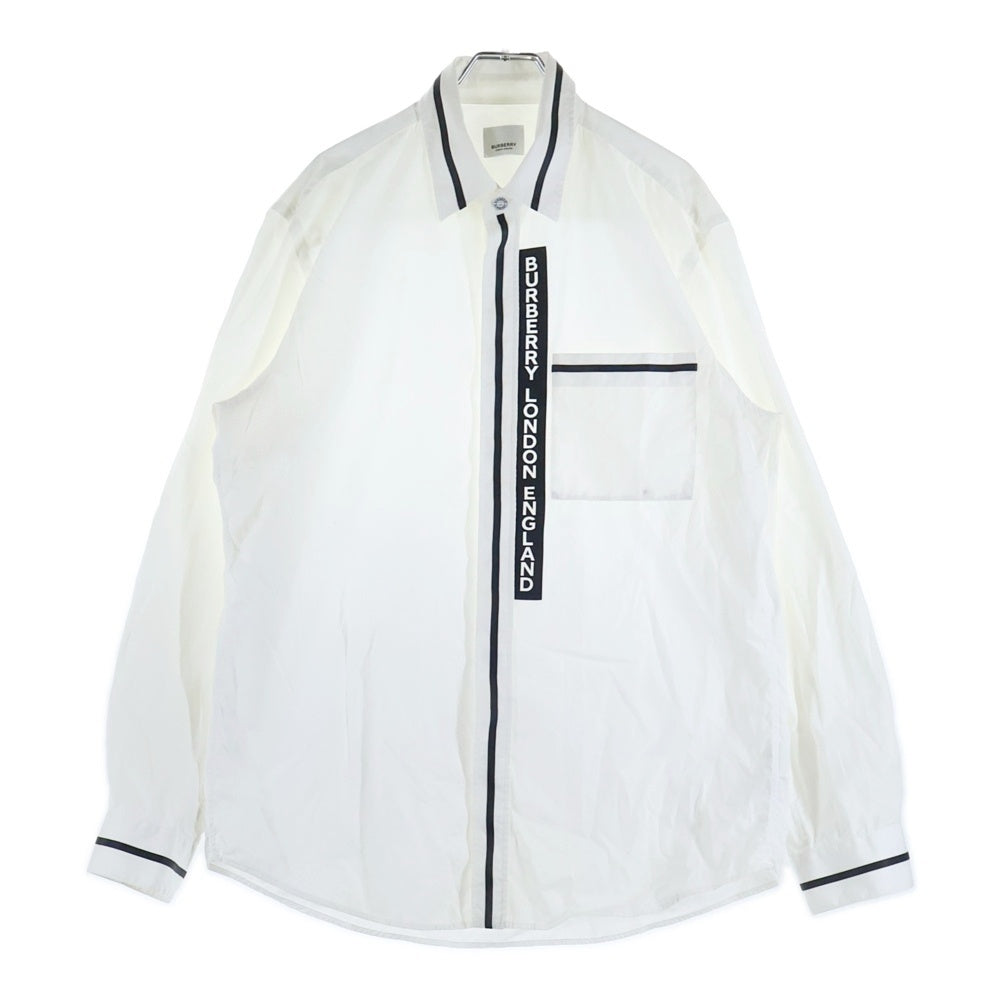 BURBERRY(バーバリー) RUBBER LOGO SHIRTS ラバーロゴ長袖シャツ ホワイト 8029258
