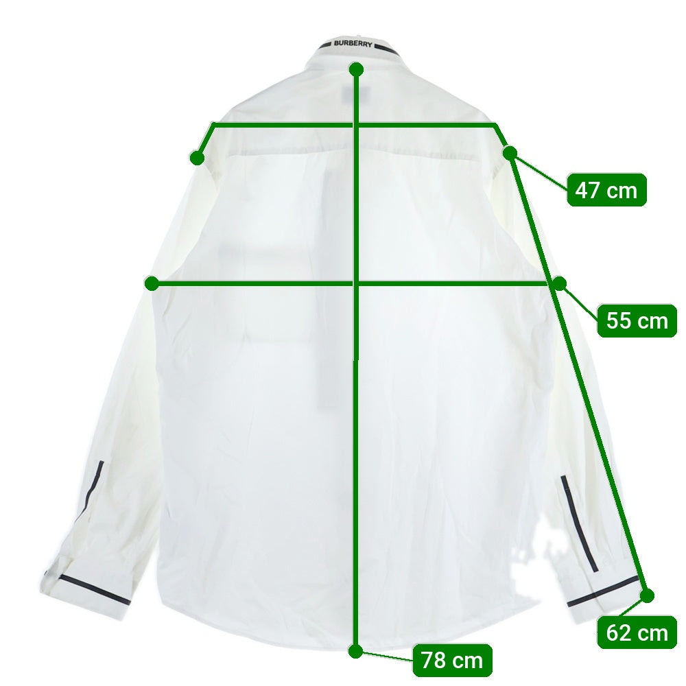BURBERRY(バーバリー) RUBBER LOGO SHIRTS ラバーロゴ長袖シャツ ホワイト 8029258