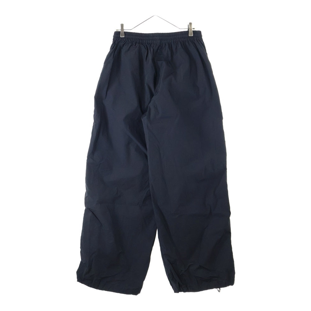 MARINE SERRE(マリーン セル) ロゴ刺繍サイドライン ナイロントラックパンツ ブラック