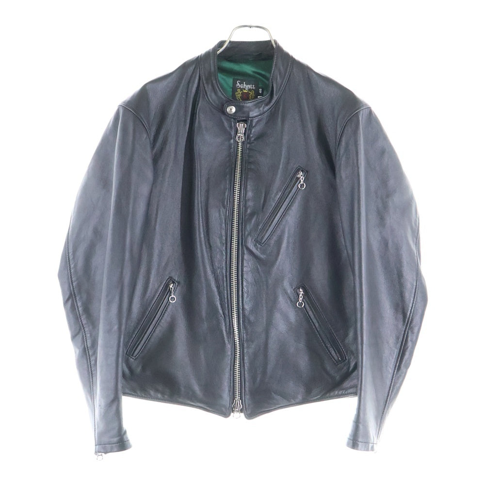 SCHOTT(ショット) 244US ラムレザー シングルライダースジャケット レザージャケット ブラック 7615
