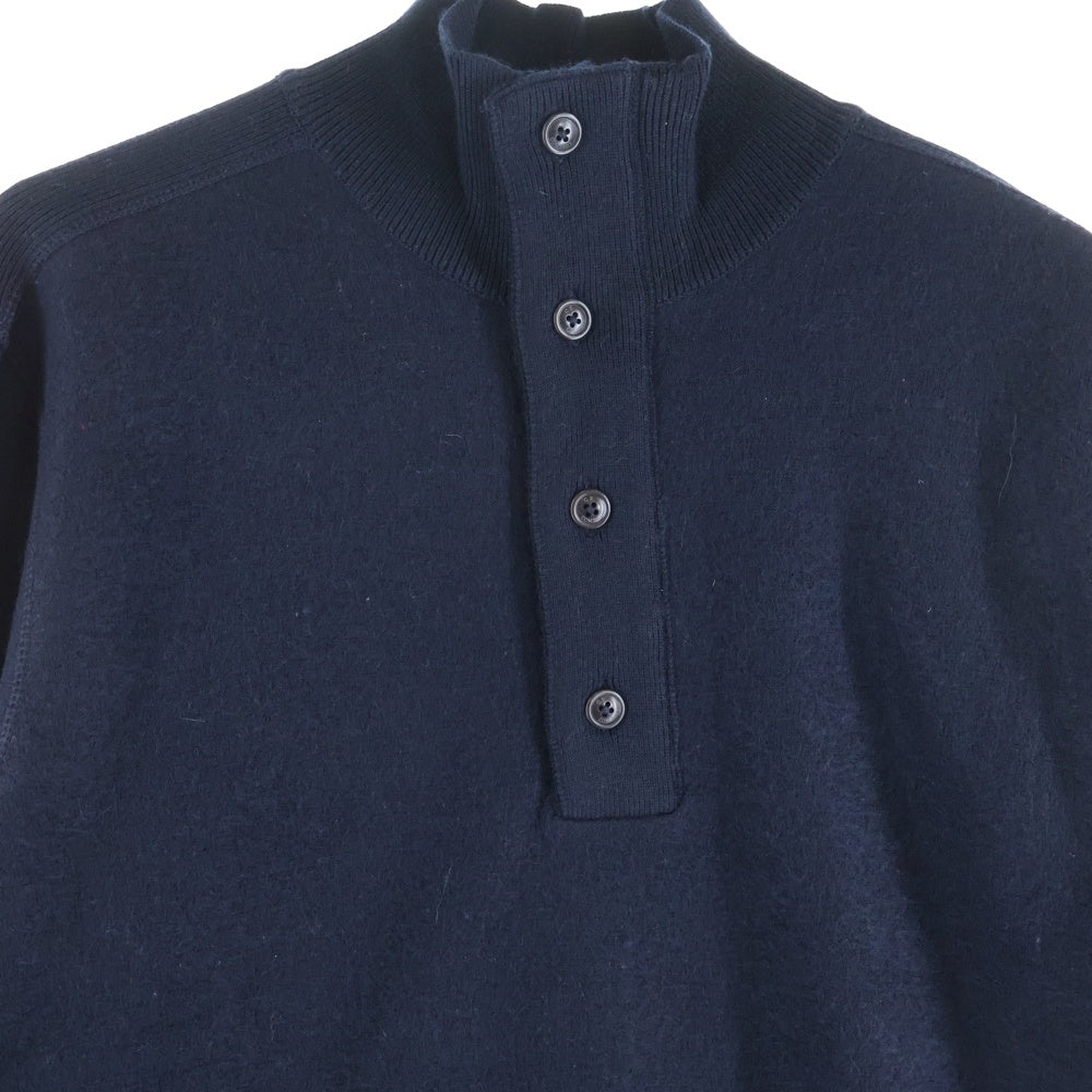 C.P. Company(シーピーカンパニー) Knitwear Polo Collar Merino Wool Felted 19CMKN199A 110468A ハーフボタン ウール 長袖スウェットシャツ ネイビー