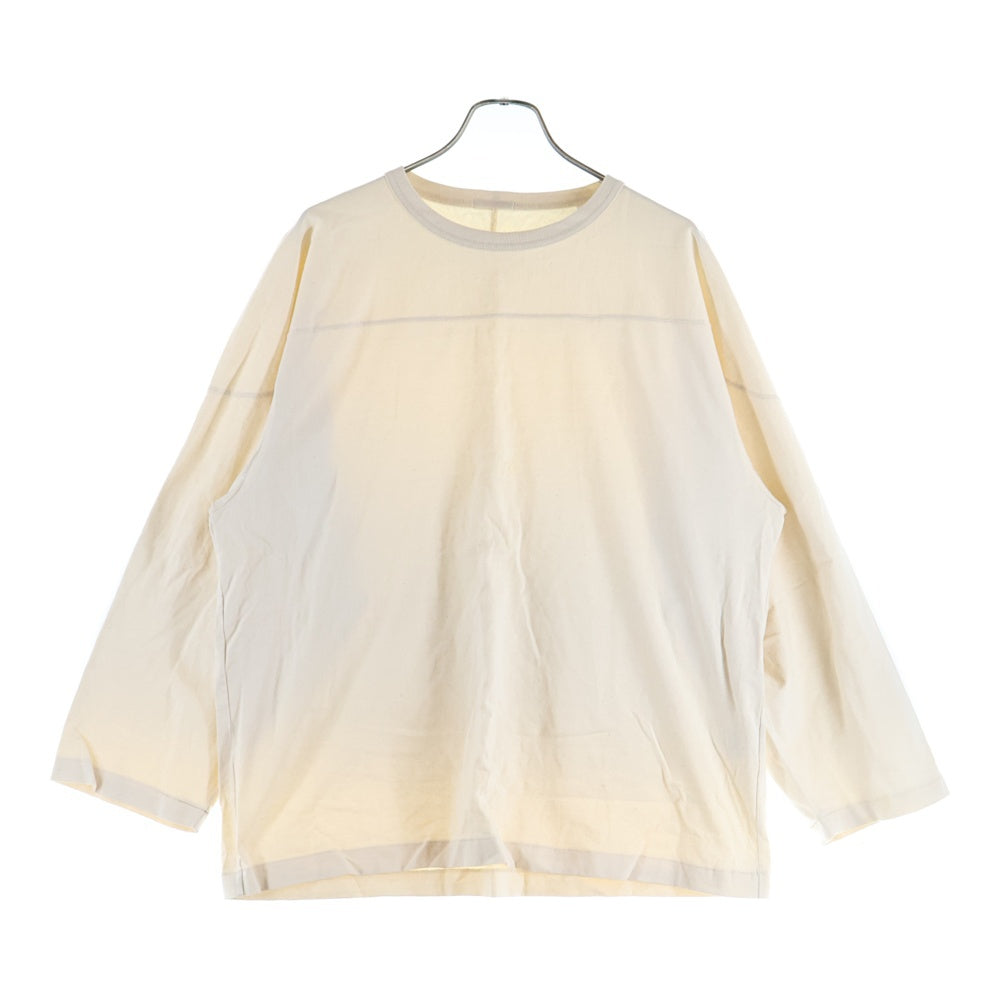 COMOLI(コモリ) Football T-shirt N03-05001 フットボールTシャツ クルーネック長袖Tシャツカットソー ロングスリーブ ロンT ベージュ