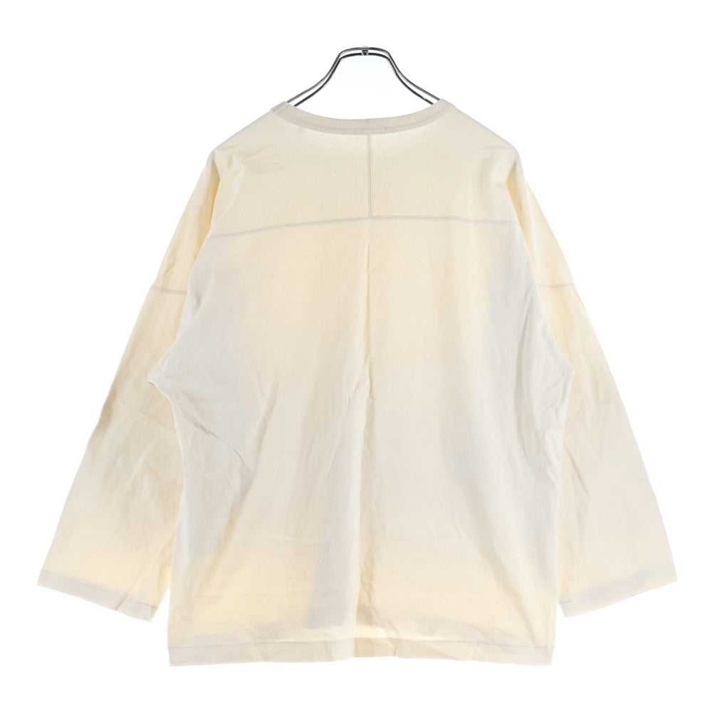 COMOLI(コモリ) Football T-shirt N03-05001 フットボールTシャツ クルーネック長袖Tシャツカットソー ロングスリーブ ロンT ベージュ