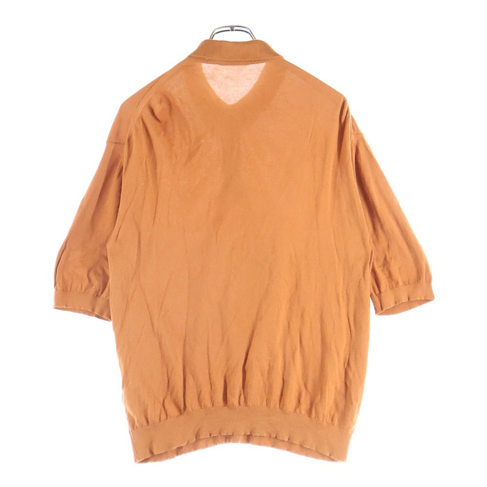 AURALEE(オーラリー) SUPERFINE HIGH GAUGE KNIT BIG POLO A8SP01SG スーパーファインハイゲージビッグニットポロ 半袖ポロシャツ オレンジ