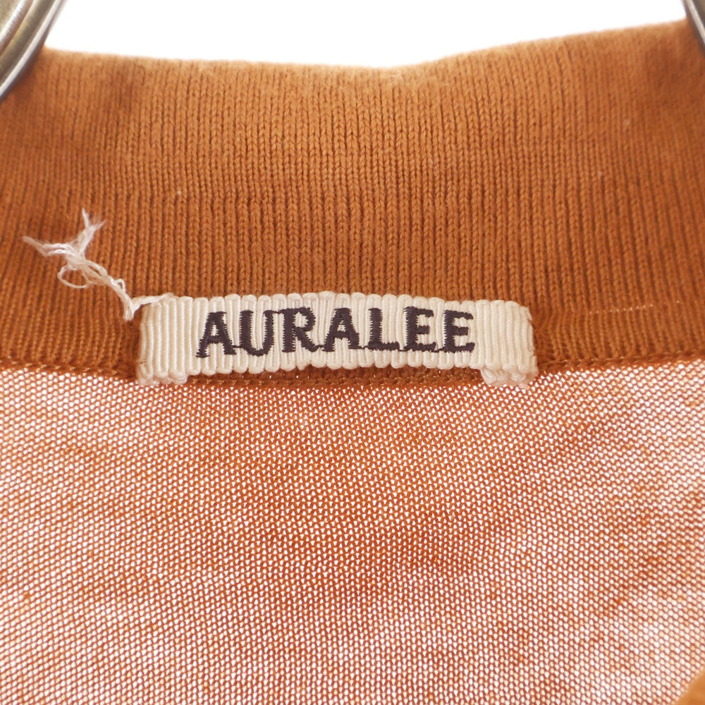 AURALEE(オーラリー) SUPERFINE HIGH GAUGE KNIT BIG POLO A8SP01SG スーパーファインハイゲージビッグニットポロ 半袖ポロシャツ オレンジ