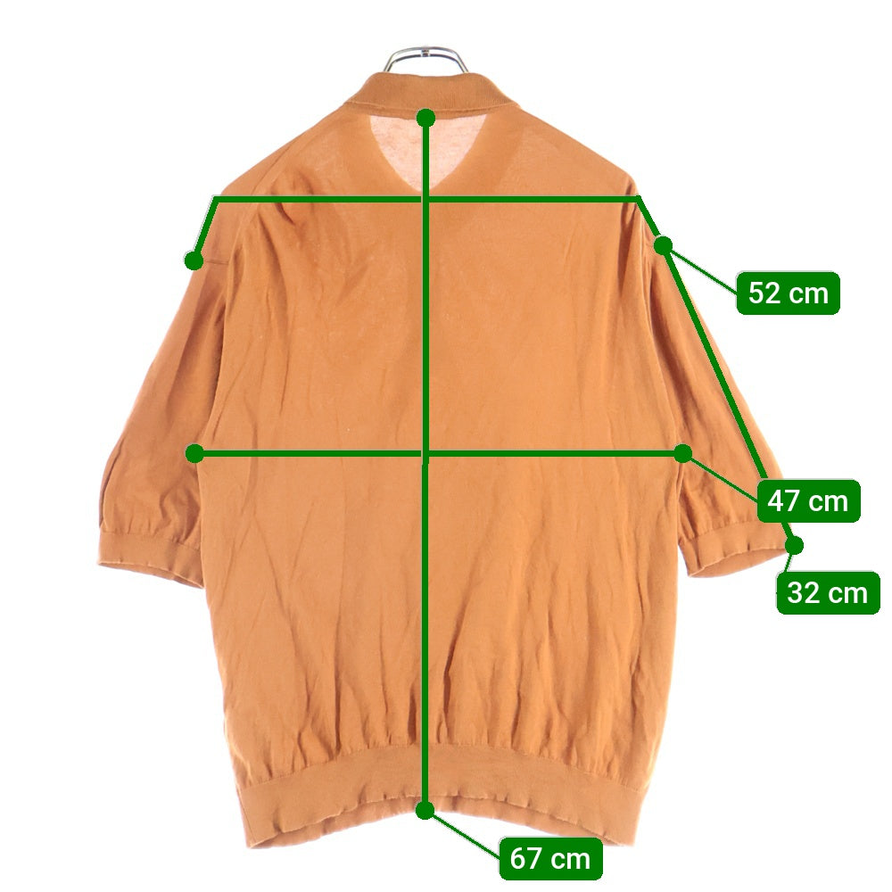 AURALEE(オーラリー) SUPERFINE HIGH GAUGE KNIT BIG POLO A8SP01SG スーパーファインハイゲージビッグニットポロ 半袖ポロシャツ オレンジ