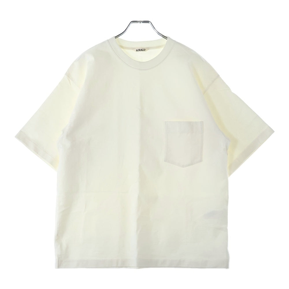 AURALEE(オーラリー) STAND-UP TEE A8ST01SU スタンドアップ ポケット クルーネック半袖Tシャツカットソー ホワイト