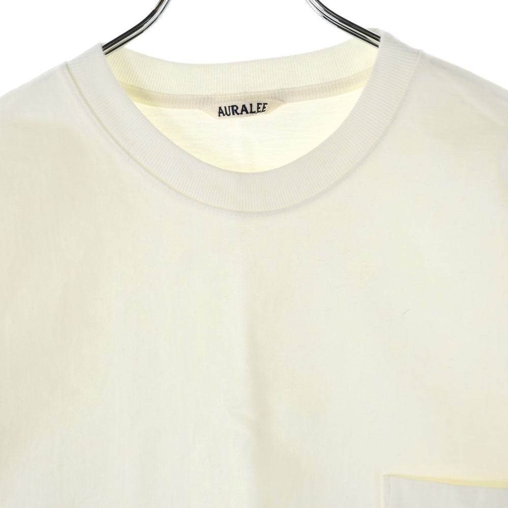 AURALEE(オーラリー) STAND-UP TEE A8ST01SU スタンドアップ ポケット クルーネック半袖Tシャツカットソー ホワイト